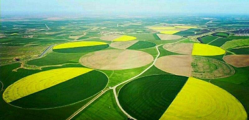 مزارع گسترده و قطعه های دایره ای در سرزمین نادر شاه افشار